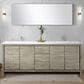 Lexora Home Lafarre 80" Double Bathroom Vanity in Rustic Acacia with 2 cm White Quartz Top and Rectangular Sinks, , large