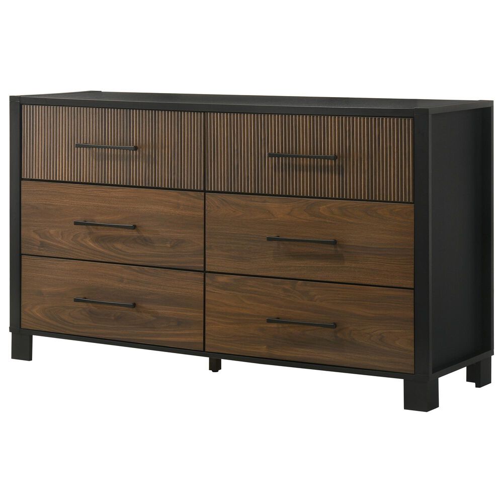 Crown Mark Nemy 6-Drawer Dresser in Brown, , large