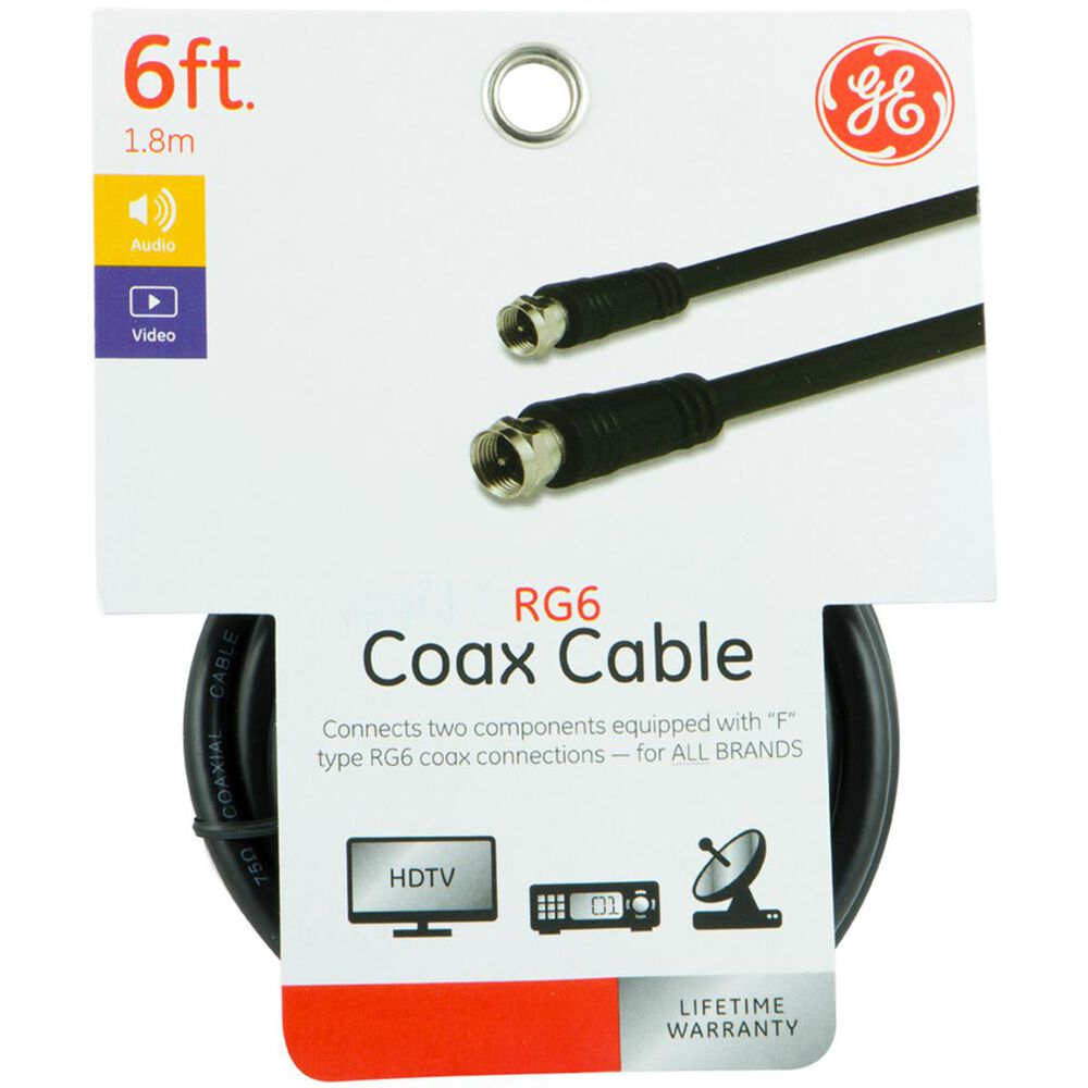 GE 6" Video Coax Cable, , large
