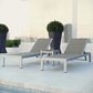 Modway Shore 3-Piece Outdoor Patio Aluminum Chaise Set in Silver and Gray Wicker, , large