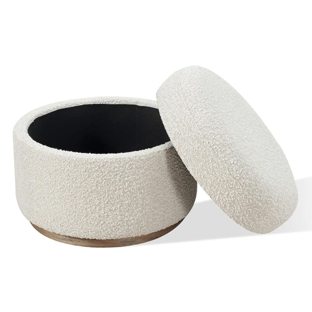 37B Upholstered Storage Ottoman in Ricotta Boucle, , large