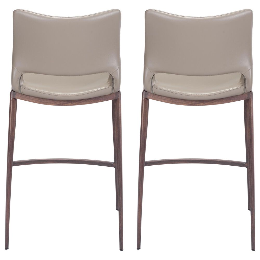 Zuo Modern Ace Counter Chair in Gray/Brown &#40;Set of 2&#41;, , large