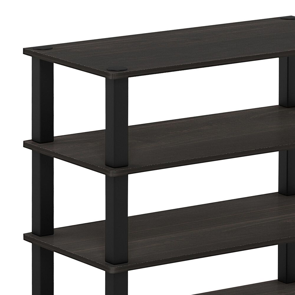 HOMLUX 4-Tier Shoe Rack in Espresso and Black, , large