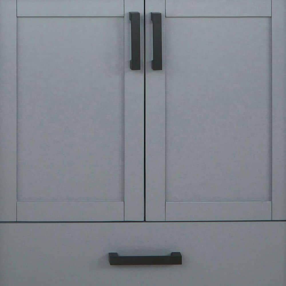 Lexora Home Ziva 60&quot; Double Bathroom Vanity in Dark Grey with 2 cm White Quartz Top and Rectangular Sinks, , large