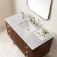 James Martin Vanities Amberly 48" Single Bathroom Vanity in Walnut with 3 cm Eternal Jasmine Pearl Quartz Top and Rectangular Sink, , large
