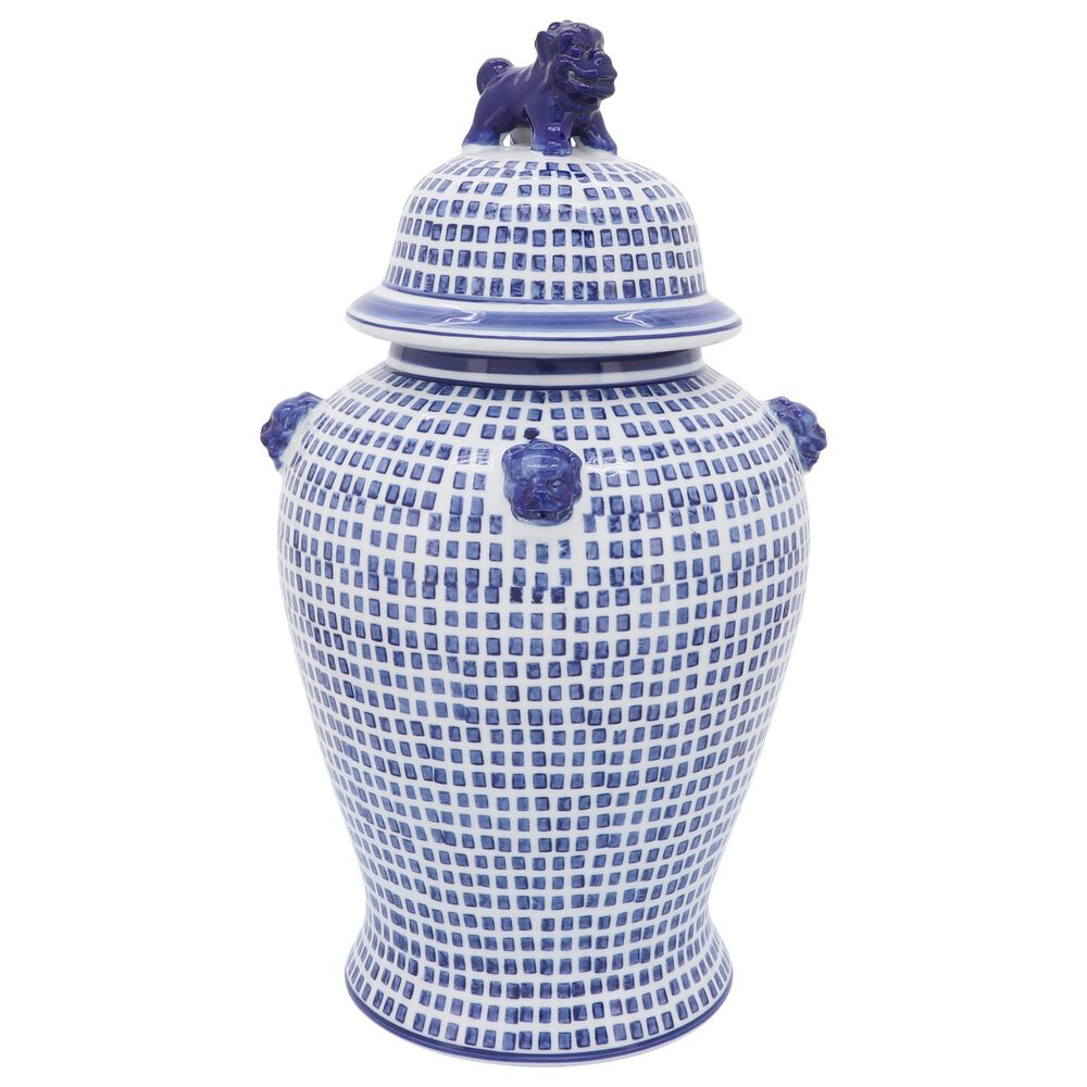 Sagebrook Home 18" Mosaic Temple Jar in Blue, , large