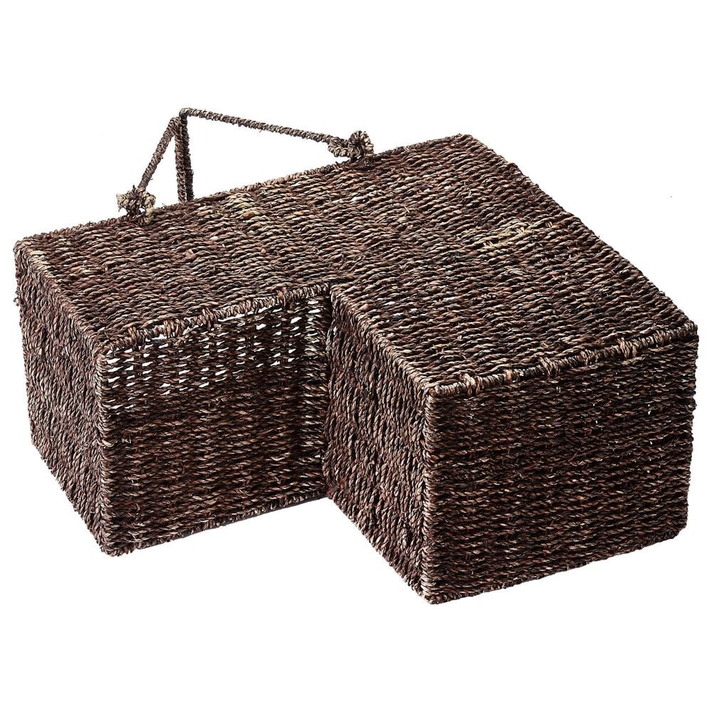 Timberlake 14&quot; Staircase Basket with Handles in Brown, , large
