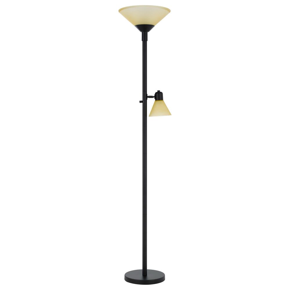 Cal Lighting Brayton Torchiere Floor Lamp in Black, , large