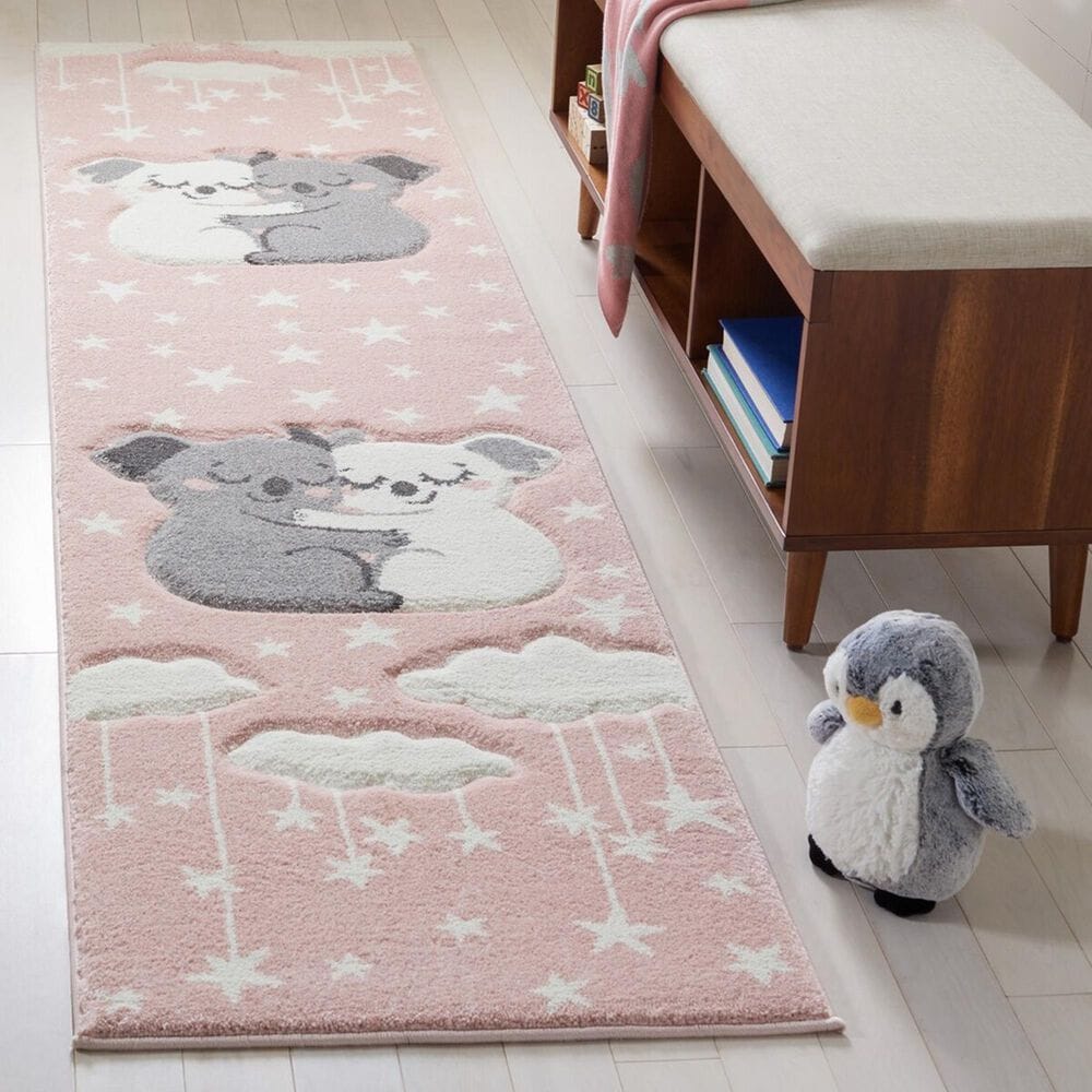 Safavieh Carousel 2&#39; x 8&#39; Pink and White Kids Runner, , large