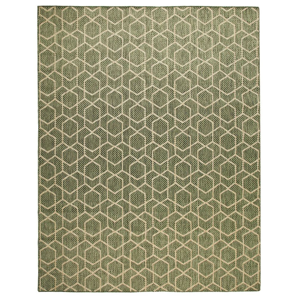 Nourison Horizon HOZ01 Green 10" x 14" Indoor/Outdoor Area Rug, , large