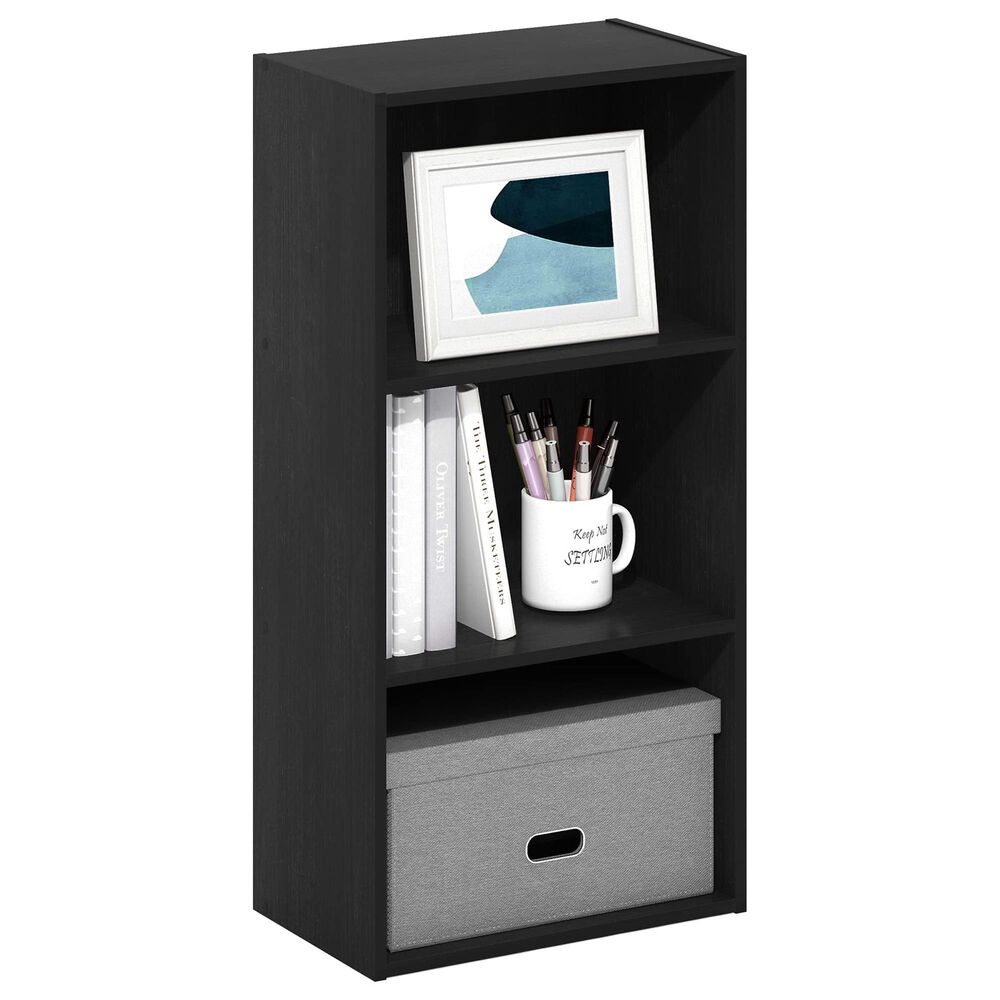 HOMLUX 3-Tier Open Shelf Bookcase in Blackwood, , large