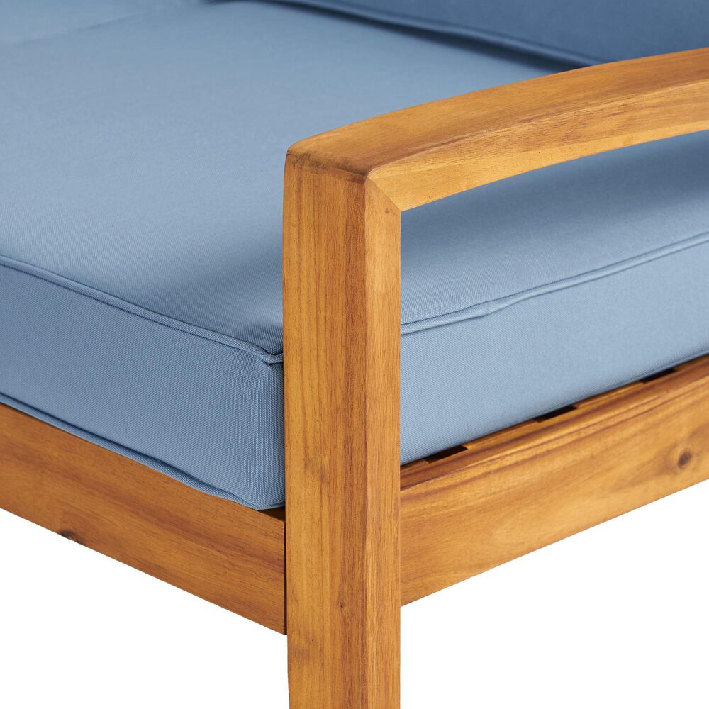 Noble House Wilcox 6-Piece Patio Sectional Sofa Set in Teak, , large