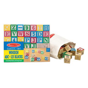 Melissa & Doug Wooden ABC and 123 Blocks, , large