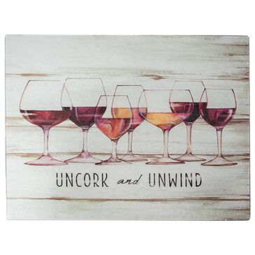 Boston International Uncork and Unwind Small Cutting Board in Cream, Light Brown, Red, Purple and Orange, , large
