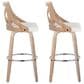 LumiSource Charlotte Swivel Bar Stool with White Faux Leather Upholstery in Whitewashed and Chrome (Set of 2), , large
