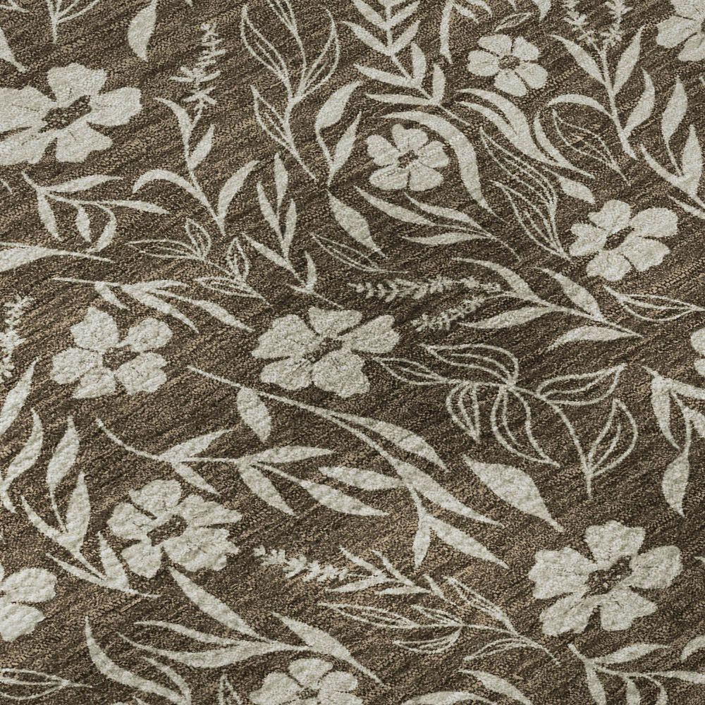 Dalyn Rug Company Soft Essentials Floral Chocolate 2'3" x 7'6" Indoor/Outdoor Runner, , large