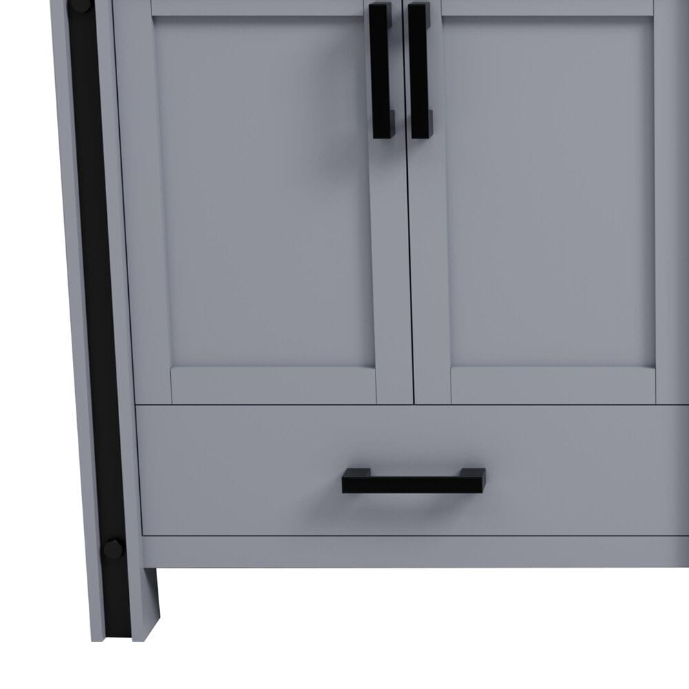 Lexora Home Ziva 60" Double Bathroom Vanity in Dark Grey with 2 cm White Cultured Marble Top and Rectangular Sinks, , large