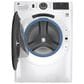 GE Appliances 4.8 Cu. Ft. Front Load Washer and 7.8 Cu. Ft. Electric Dryer Laundry Pair with Pedestal in White, , large