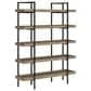 Ashley Montia 76" Bookcase in Light Brown and Gunmetal Gray, , large