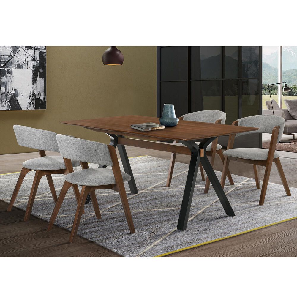 Blue River Laredo and Rowan 5-Piece Dining Set in Walnut and Black, , large