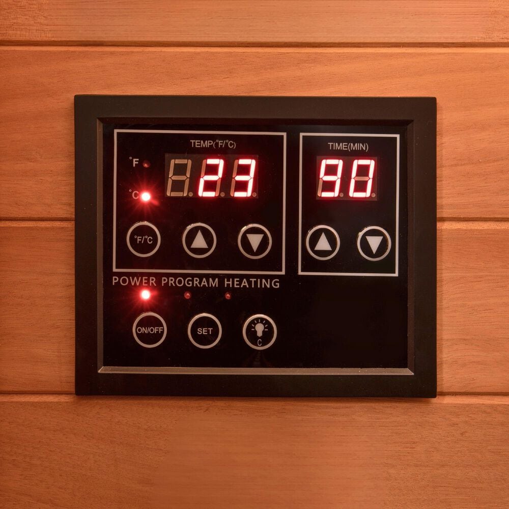 EZlife 1-Person Low EMF Infrared Solo Sauna with Red Light in Charcoal Gray, , large