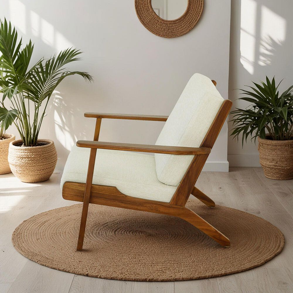 Hearth and Haven Connor Lounge Chair in Cream, , large
