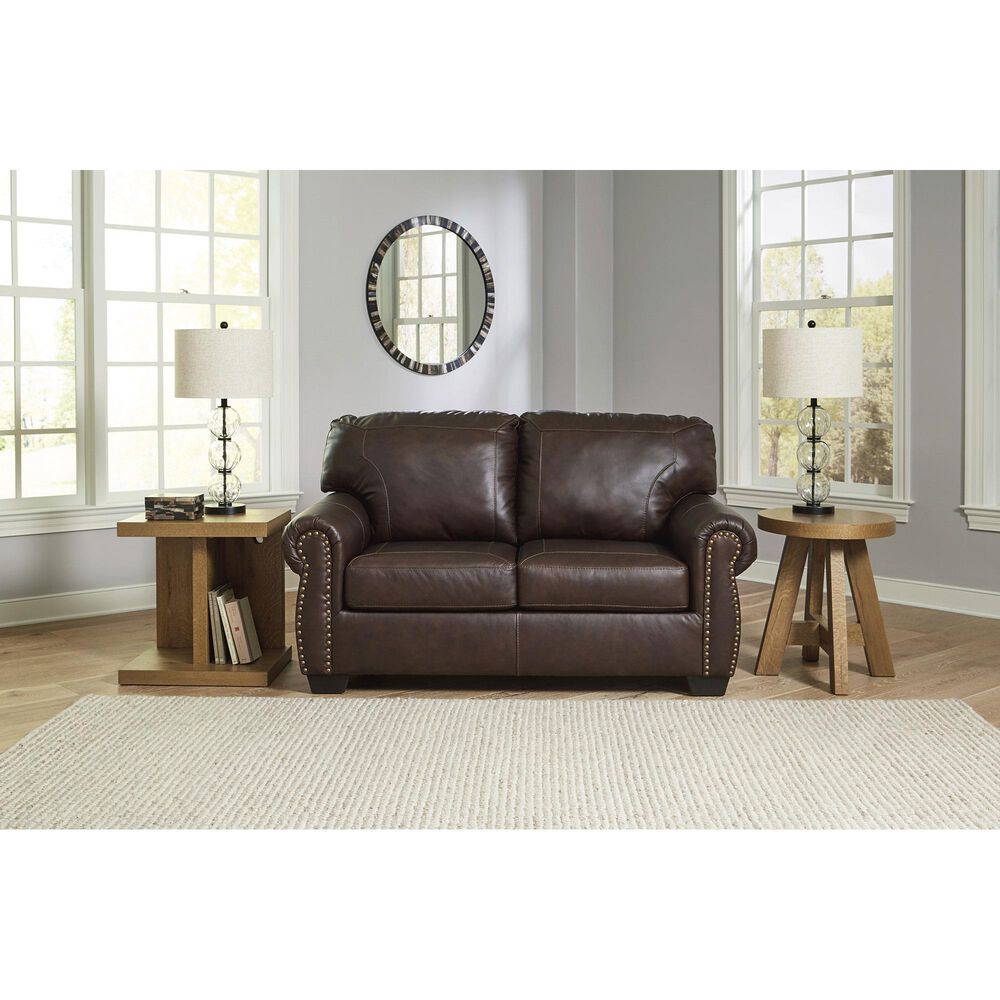 Ashley Colleton Stationary Loveseat in Dark Brown, , large