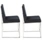 LumiSource Fuji Side Chair with Black Velvet Cushion in Brushed Stainless Steel (Set of 2), , large