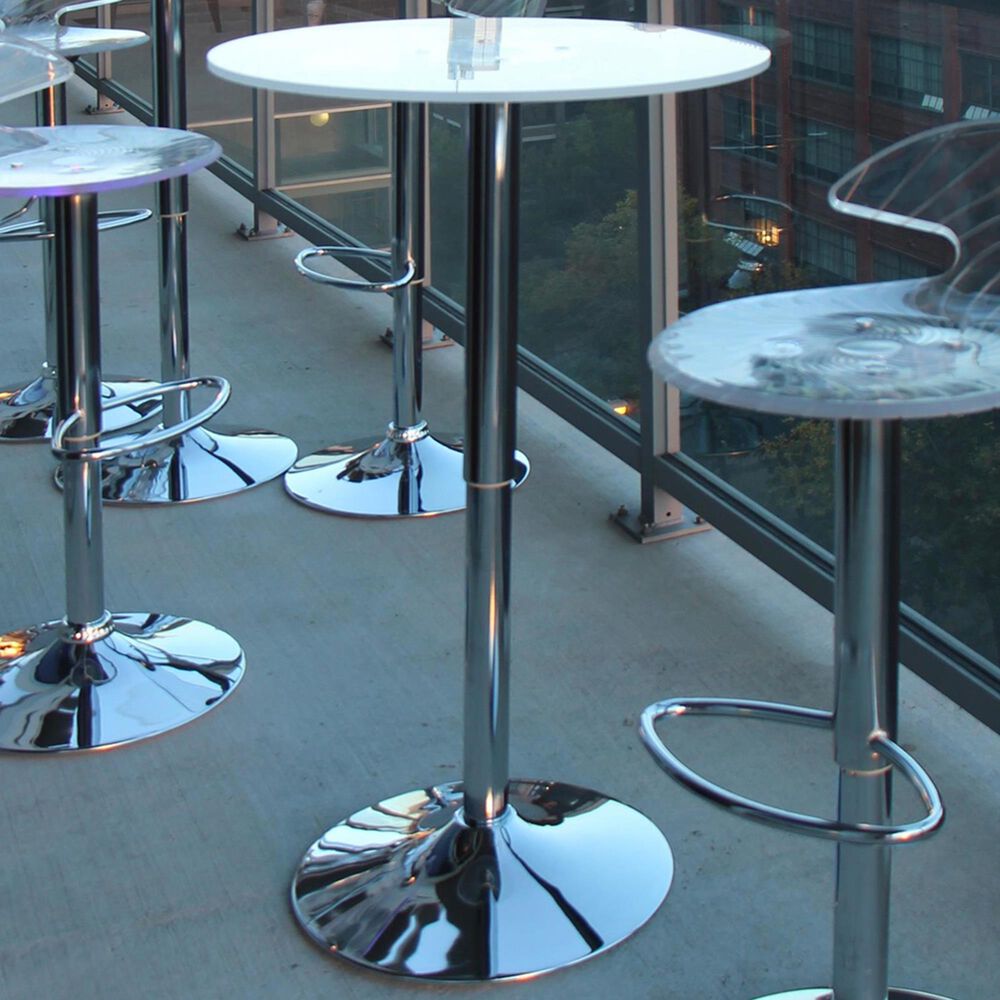 Lumisource Spyra Bar Table in Clear and Chrome - Table Only, , large