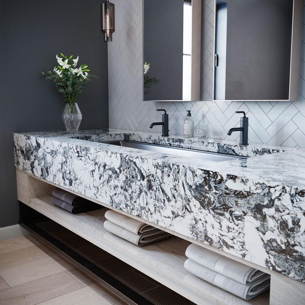Cambria Luxury Huntley 3cm Quartz Countertop in White and Gray, , large
