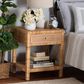 Baxton Studio Adelia 1-Drawer Nightstand in Natural Brown, , large