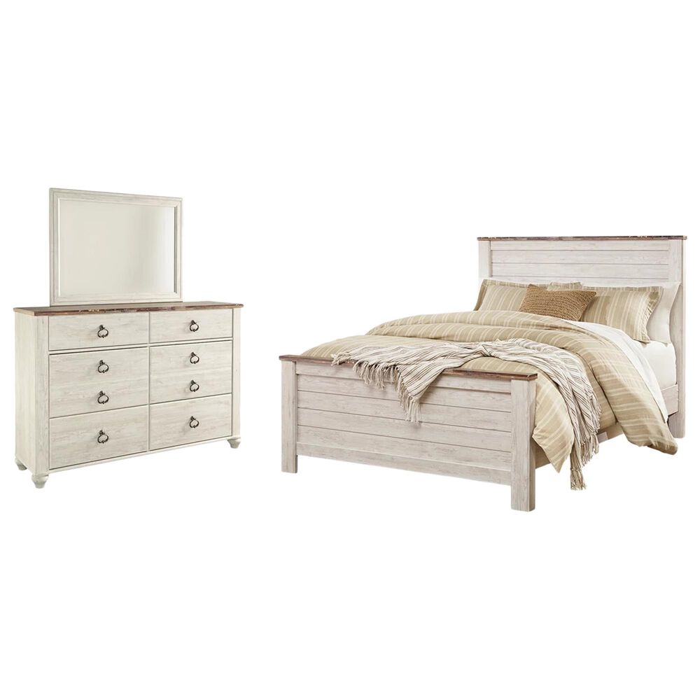 Signature Design by Ashley Willowton 3-Piece Queen Bedroom Set in Whitewash, , large