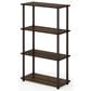 HOMLUX Turn-N-Tube 4-Tier Multipurpose Shelf Display Rack in Walnut and Brown, , large