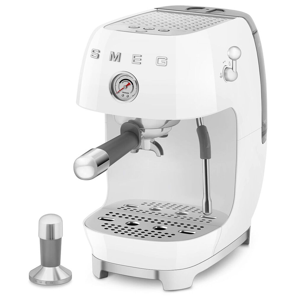 SMEG Retro Style 47 Oz Espresso and Cold Brew Coffee Machine in White, , large
