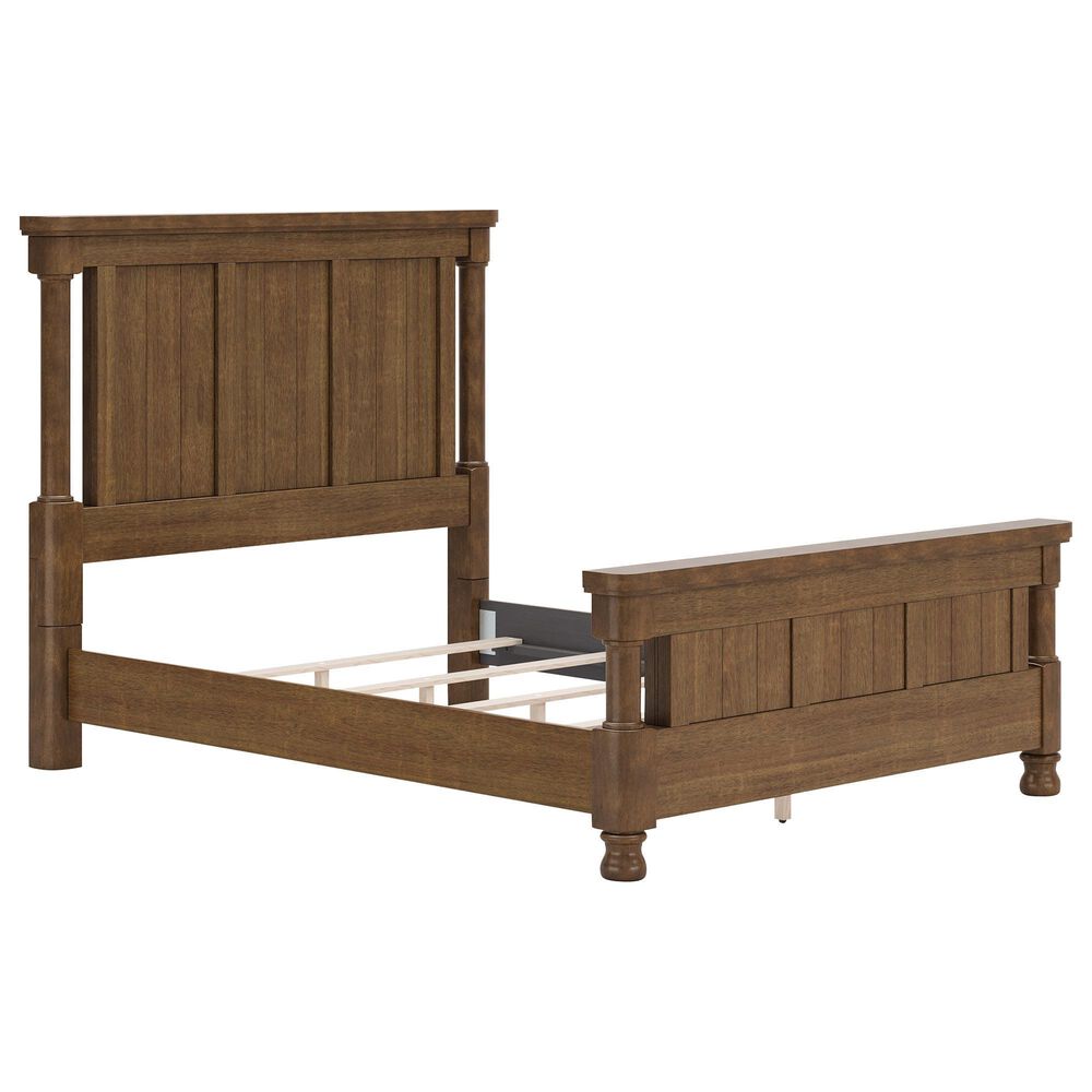 Ashley Rowlenstown Queen Poster Bed in Medium Brown, , large