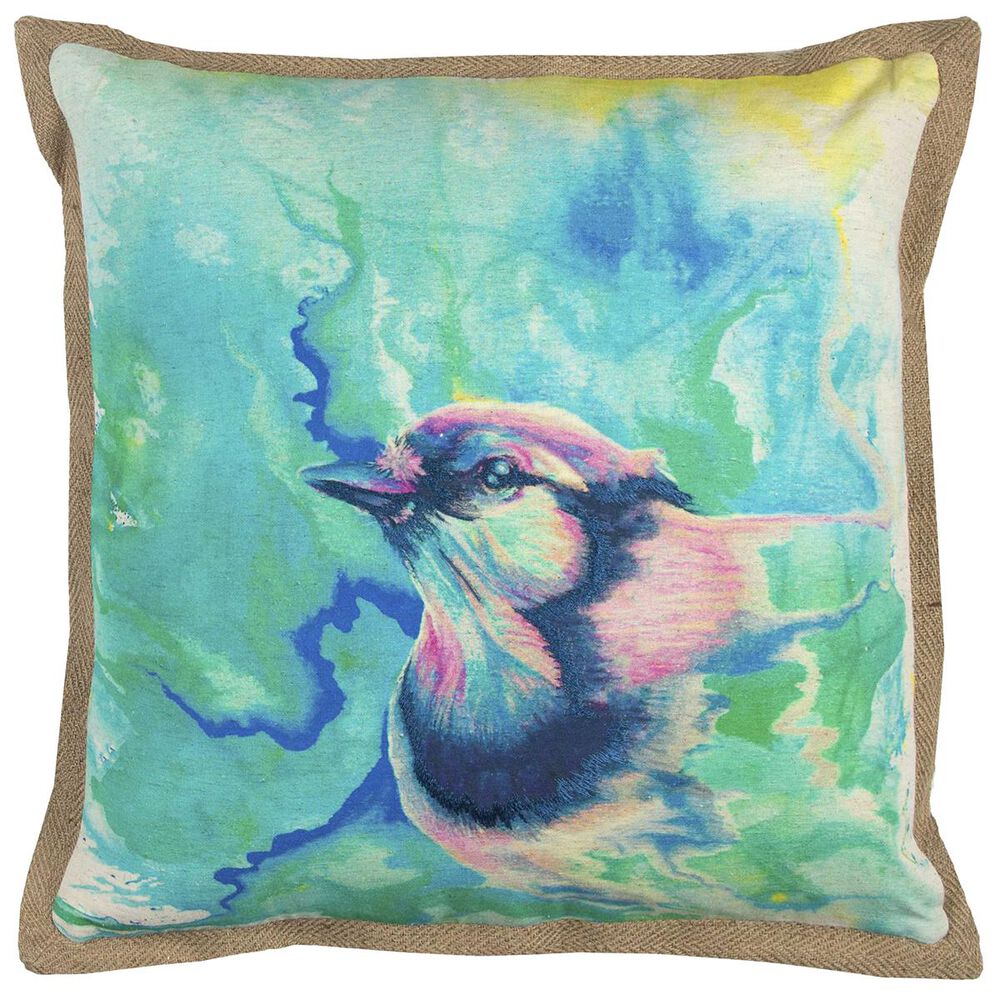 Rizzy Home Mariah Parris 20" x 20" Pillow Cover in Light Blue with Bird, , large