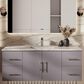 Lexora Home Geneva 48" Single Bathroom Vanity in Dark Grey with 2 cm White Carrara Marble Top and Rectangular Sink, , large