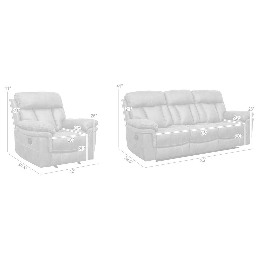 Blue River Estelle 2-Piece Power Reclining Sofa Set in Gunmetal, , large