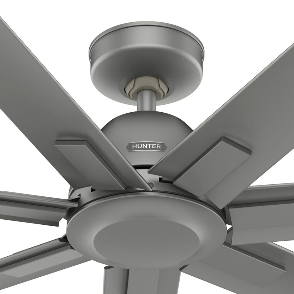 Hunter Downtown 60&quot; Outdoor Ceiling Fan in Matte Silver, , large