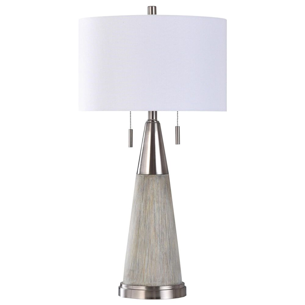 Flair Industries Round Tapered Moulded Table Lamp in Cigala Silver, , large