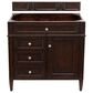 James Martin Vanities Brittany 36" Single Bathroom Vanity in Burnished Mahogany with 3 cm Parisien Bleu Quartz Top and Rectangular Sink, , large