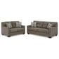 Ashley Mahoney Stationary Loveseat in Chocolate, , large
