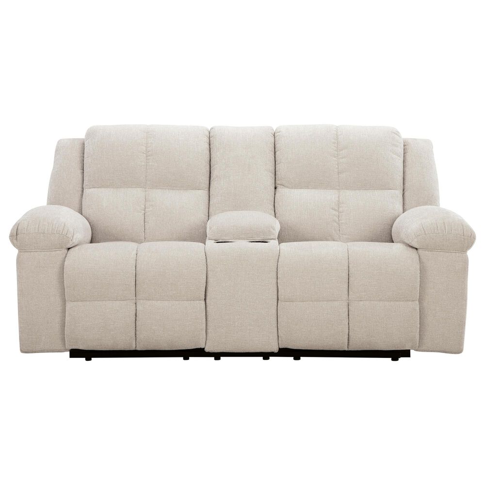 Ashley Orlen Manual Double Reclining Loveseat with Console in Winter, , large