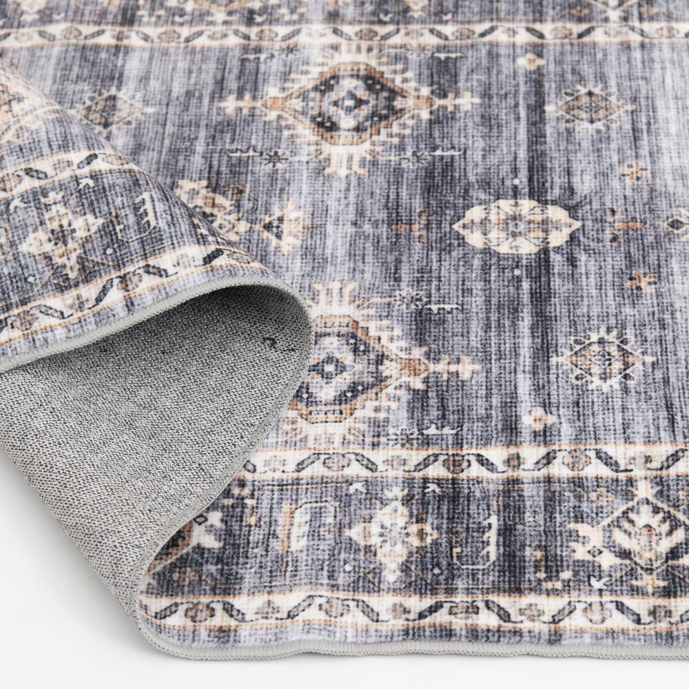 Central Oriental Rugease Velveteen Raquel Light Gray and Beige 2&#39;3&quot; x 6&#39; Runner, , large