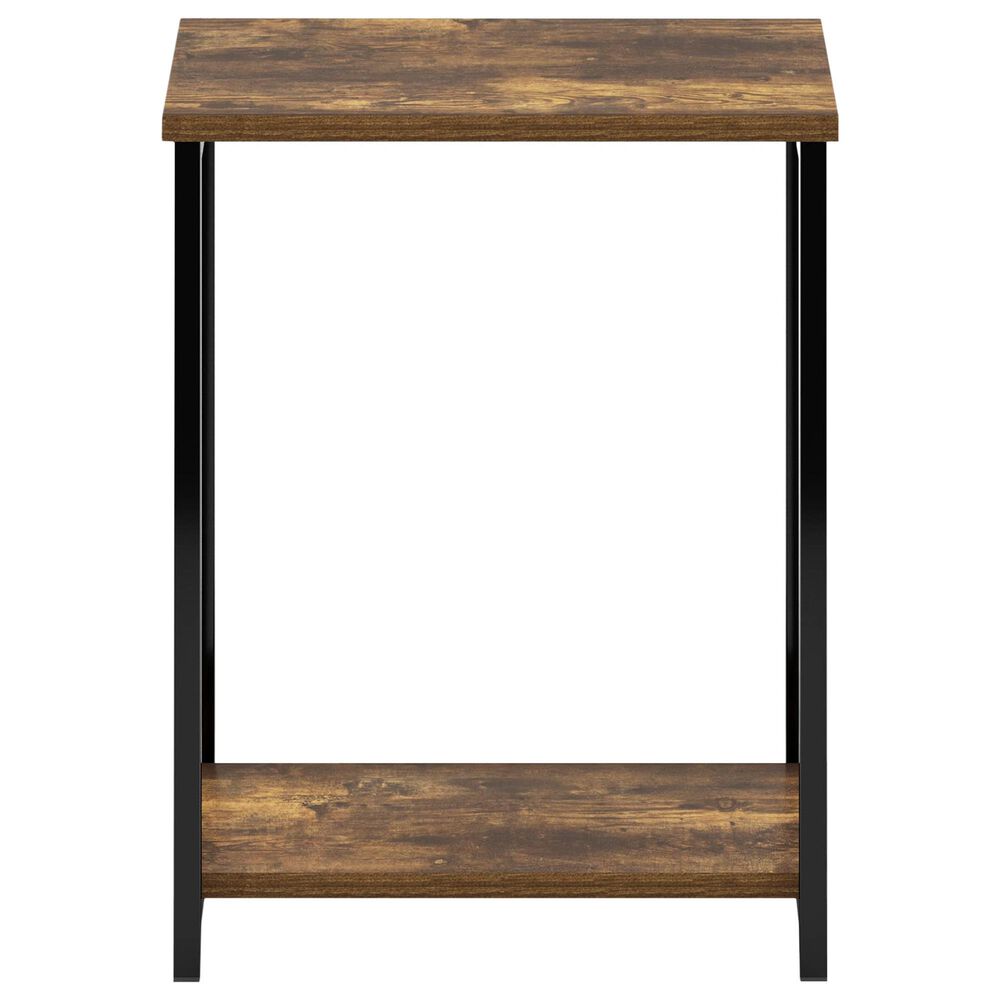 HOMLUX 2-Tier End Table with Open Shelf Storage Display in Amber Pine, , large