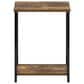 HOMLUX 2-Tier End Table with Open Shelf Storage Display in Amber Pine, , large