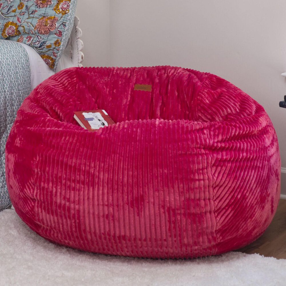 Bean Bag Nest Chairs Queen Plush Bean Bag in Fuschia, , large