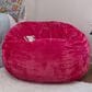 Bean Bag Nest Chairs Queen Plush Bean Bag in Fuschia, , large