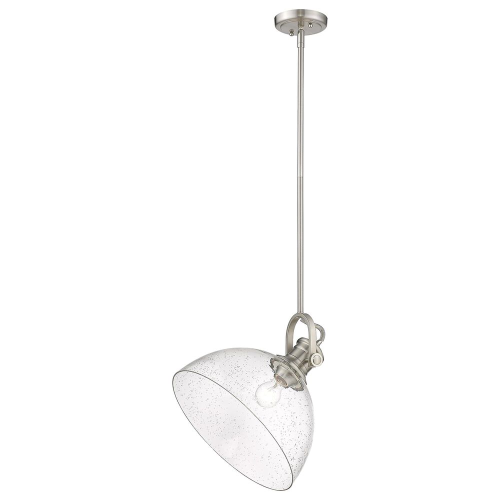 Golden Lighting Hines 1-Light Pendant with Seeded Glass in Pewter, , large