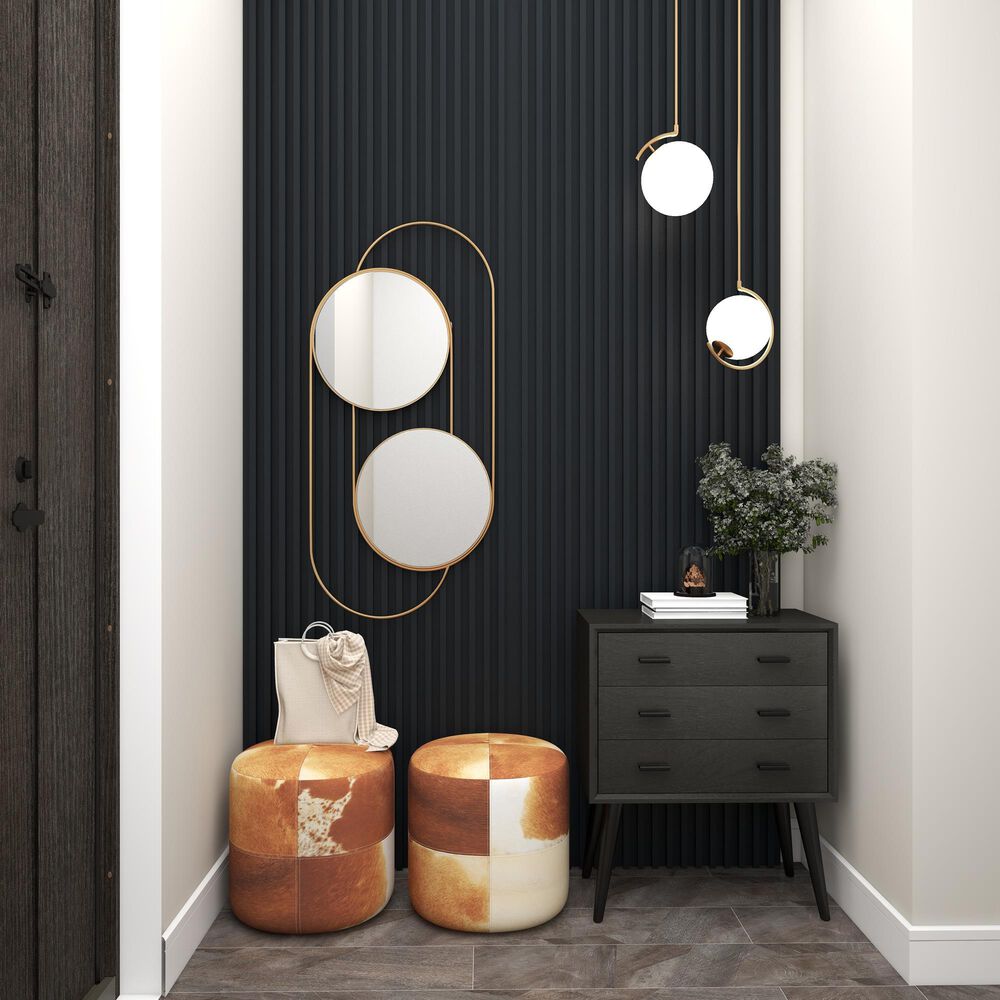 Maple and Jade 20&quot; x 43&quot; Wall Mirror in Matte Gold, , large